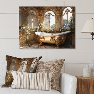 Designart "Bathroom Golden Luxe III" Bath & Laundry Metal Wall Decor ...